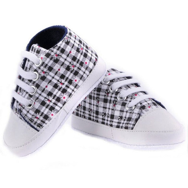 Fashion Baby Shoes Girls Boys Rainbow Canvas Shoes Soft Casual Lace Prewalkers Sneaker