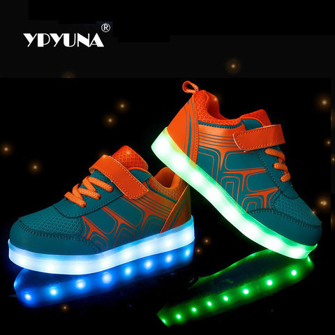 Size 25-37 // USB charging led children shoes kids with light up luminous glowing shoes for boys&girls sneakers