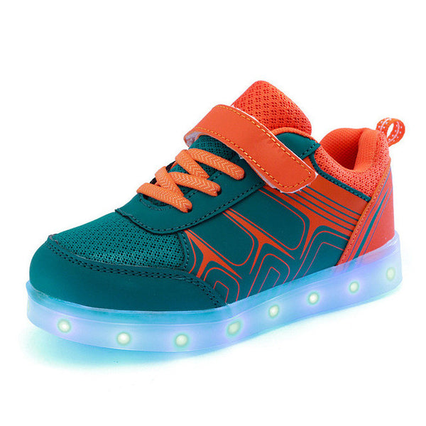 Size 25-37 // USB charging led children shoes kids with light up luminous glowing shoes for boys&girls sneakers