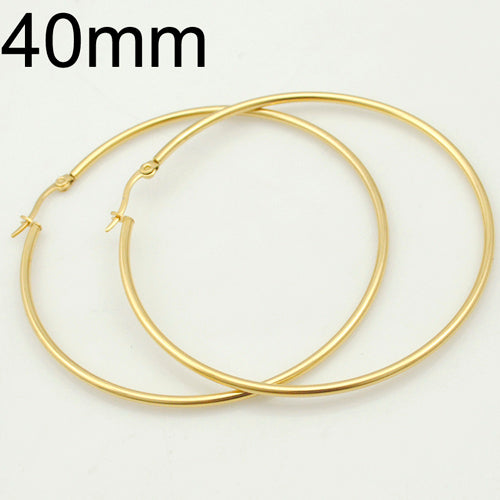 Gokadima Women Earrings, 20mm-70mm EARING HOOP,small or large basketball wives Stainless Steel Hoop Earrings, Party Jewelry