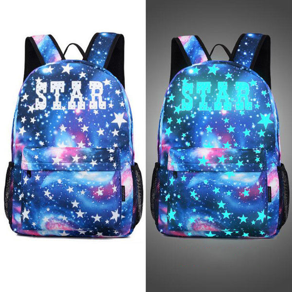 Senkey style Men's Backpack Anime Starry sky Luminous Printing Teenagers Casual Mochila Men Women's Student Cartoon School Bags
