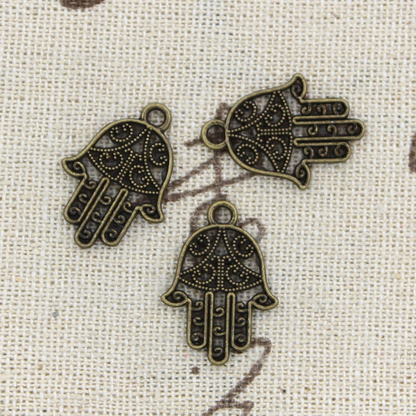 99Cents 12pcs Charms hamsa palm protection 20*15mm Antique Making pendant fit,Vintage Tibetan Silver,DIY bracelet necklace
