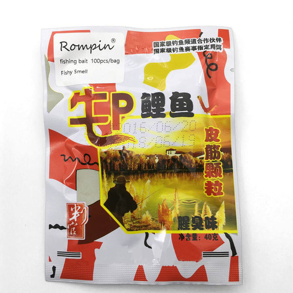 Rompin 100pcs/bag Red carp fishing bait smell Grass Carp Baits Fishing Baits lure formula insect particle rods suit particle