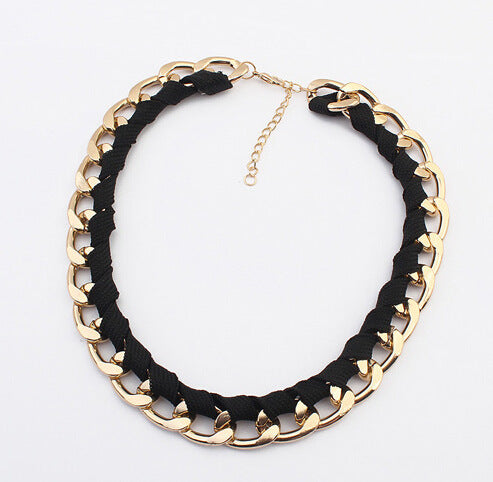 Match-Right 2015 New Arrival Fashion Jewelry Trendy Women Necklaces & Pendants Weave Link Chain Short Chokers Necklace