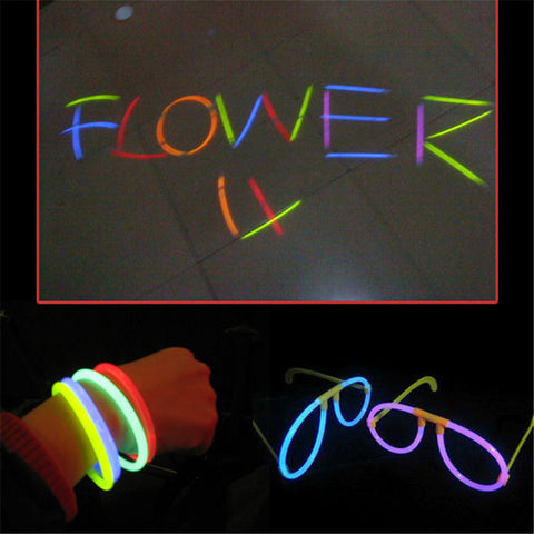 100pcs Glow in the Dark Light Stick Bracelets Necklace Glowsticks Xmas Christmas Party Supplies Neon Fluorescent Lightstick