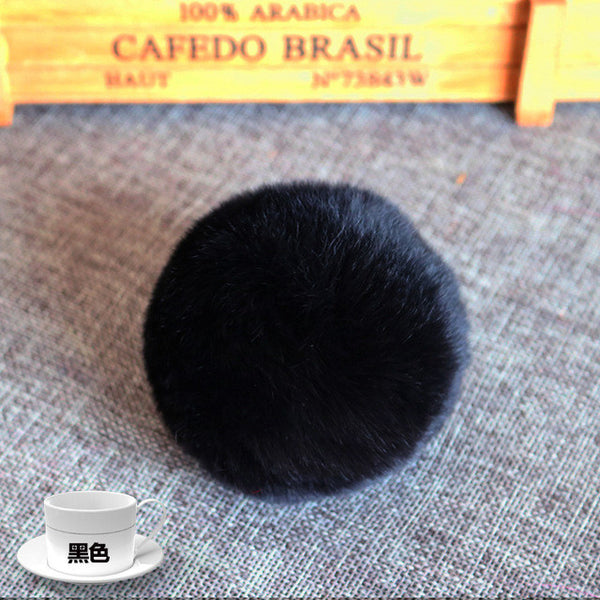 20 Colors Real Fur Ball 6cm Pompom Keychain Car pompon Rabbit Fur Ball Keychain Fur DIY Bag Charms With fluffy bunny Ponpon