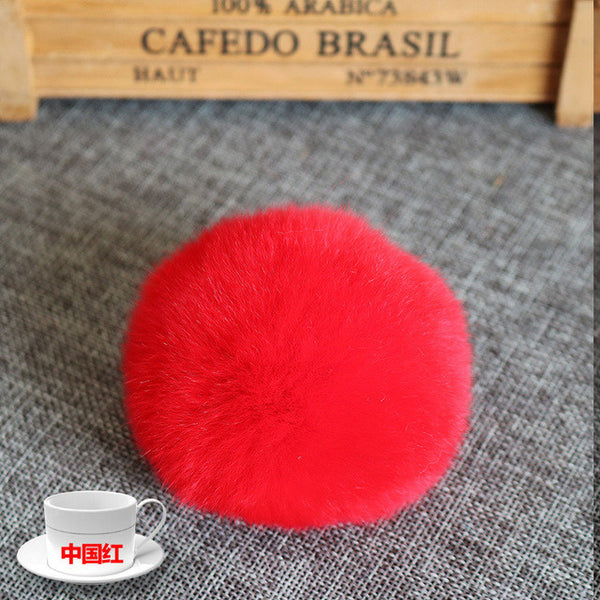 20 Colors Real Fur Ball 6cm Pompom Keychain Car pompon Rabbit Fur Ball Keychain Fur DIY Bag Charms With fluffy bunny Ponpon