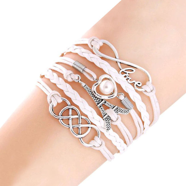 Tomtosh Fashion multilayer Charm bracelet anchor bracelet men gift paracord bracelets love pulsera hombre leather bracelet