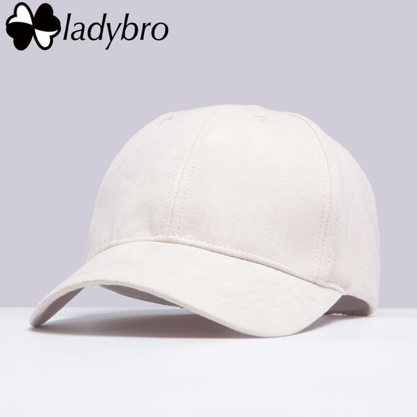 Ladybro Spring Women Hat Cap Casual Ladies Dad Hat Men Brand 6 panel Suede Baseball Cap Bone Male Female Snapback Casquette