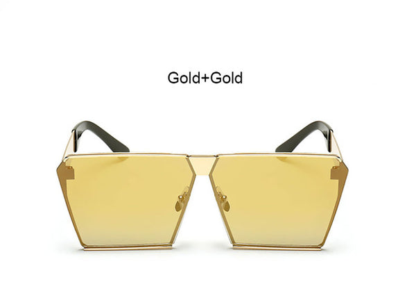 VictoryLip Fashion Brand Designer Square Sun Glasses Mirror Women Sunglasses Men Eyeglasses Hip Hop rose gold Frame Lady Male