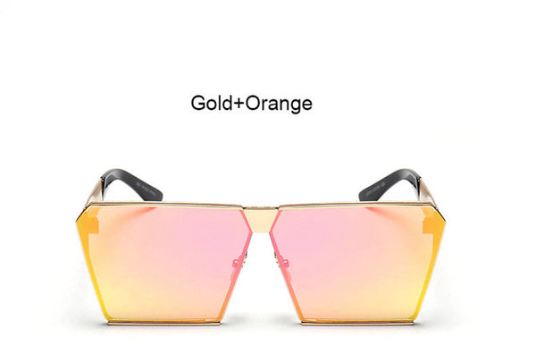 VictoryLip Fashion Brand Designer Square Sun Glasses Mirror Women Sunglasses Men Eyeglasses Hip Hop rose gold Frame Lady Male