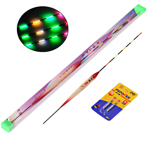 Sougayilang LED Fishing Float  Electric Float Light + Battery Deep Water Float Fishing Tackle 3pcs/set Bobber Fishing Gear