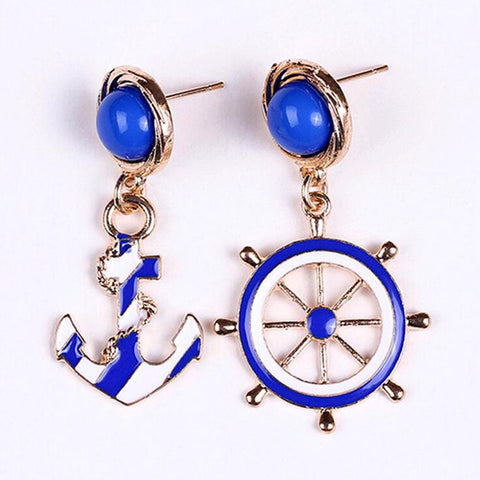Tomtosh Blue Kiss Fashion 2016 New Hot Selling European And American Fashion Personality Style Anchor Earrings For Women
