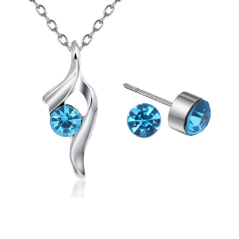 2014 New Freeshipping Party Summer Jewellery Set Fashion Women Plated Austria Crystal Necklaces & Pendants Earrings Jewelry Sets