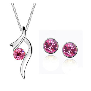 2014 New Freeshipping Party Summer Jewellery Set Fashion Women Plated Austria Crystal Necklaces & Pendants Earrings Jewelry Sets