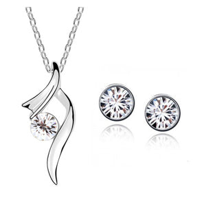 2014 New Freeshipping Party Summer Jewellery Set Fashion Women Plated Austria Crystal Necklaces & Pendants Earrings Jewelry Sets