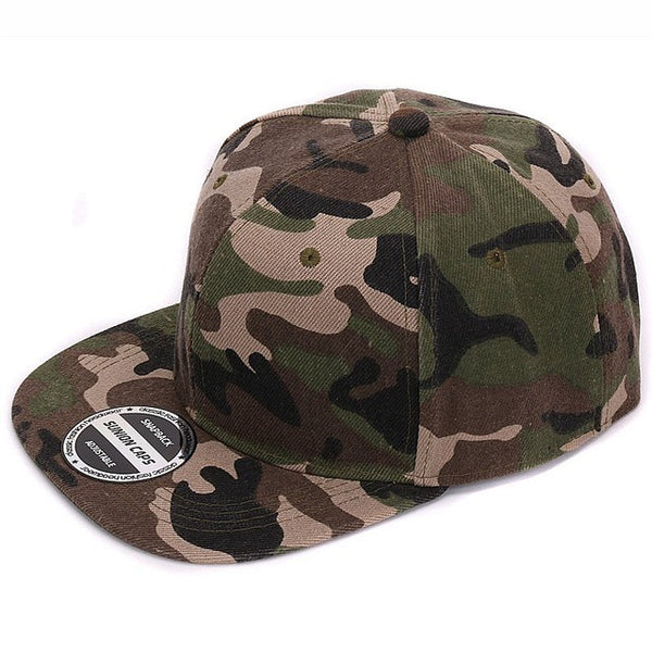 HATLANDER Camouflage snapback polyester cap blank flat camo baseball cap with no embroidery mens cap and hat for men and women