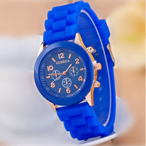 Fashion 16 color quartz women watches Lover's Watch classic style simple casual Silica gel strap wristwatches men women's clock
