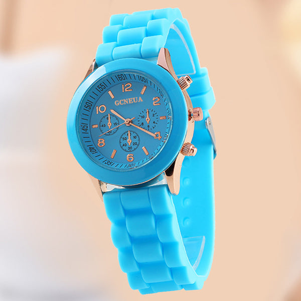 Fashion 16 color quartz women watches Lover's Watch classic style simple casual Silica gel strap wristwatches men women's clock