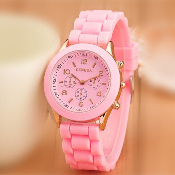 Fashion 16 color quartz women watches Lover's Watch classic style simple casual Silica gel strap wristwatches men women's clock