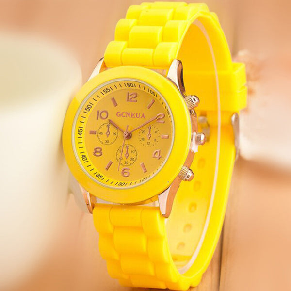 Fashion 16 color quartz women watches Lover's Watch classic style simple casual Silica gel strap wristwatches men women's clock