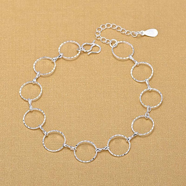 Silver Plated Refinement Simplicity Tassel Bracelets  Birthday Gifts For Women Wrist Charm Bracelets