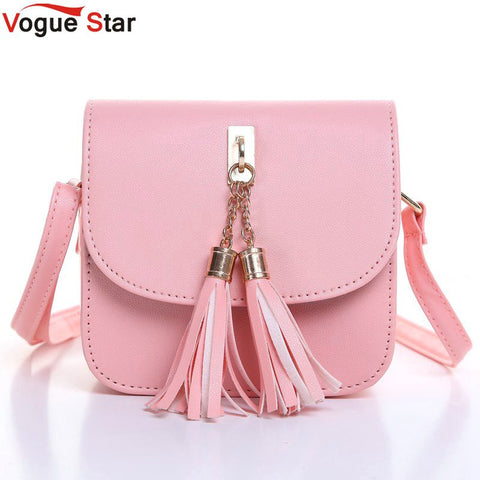 Vogue Star Fashion 2017 Small Chains Bag Women Candy Color Tassel Messenger Bags Female Handbag Shoulder Bag Flap Women Bag LA33