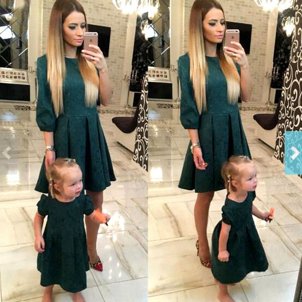 Mother daughter dresses Fashion Family Matching Outfits Slim Mother and daughter clothes Baby & Mother & Kids Autumn dress 2017