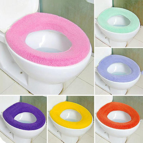 Toilet Seat Cover Soft Universal Washable Lid Pad Comfortable Warm Mat Bathroom Supplies Set Toilet Seat Protector