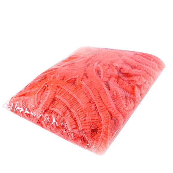 100 PCs Clear Blue/ Red/ White/ Yellow Disposable Plastic Shower Bath Caps for spa Hair Salon Happy Gifts High Quality PE