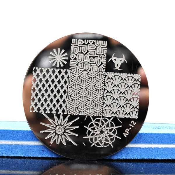 Ap Series Round Plates Nail Stencil Nail Art Image Plate Template Nail Disk Stamping Plates