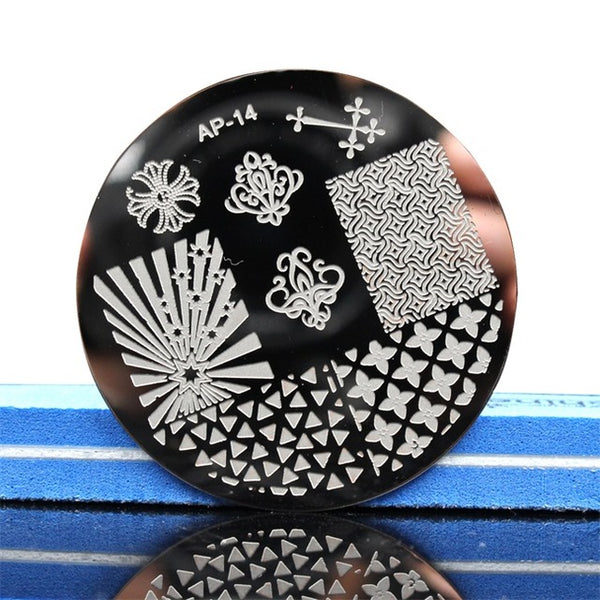 Ap Series Round Plates Nail Stencil Nail Art Image Plate Template Nail Disk Stamping Plates