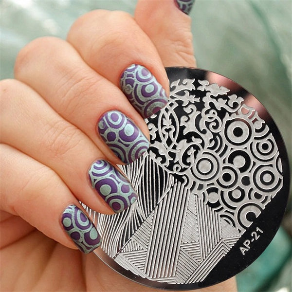 Ap Series Round Plates Nail Stencil Nail Art Image Plate Template Nail Disk Stamping Plates