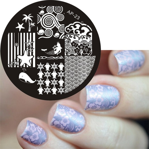 Ap Series Round Plates Nail Stencil Nail Art Image Plate Template Nail Disk Stamping Plates