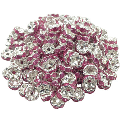 LNRRABC New! 5AAA+ Quality 50 piece/lot Cheap Handmade Rhinestone Loose Crystal alloy Rondelle Spacer Beads LIF