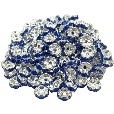 LNRRABC New! 5AAA+ Quality 50 piece/lot Cheap Handmade Rhinestone Loose Crystal alloy Rondelle Spacer Beads LIF