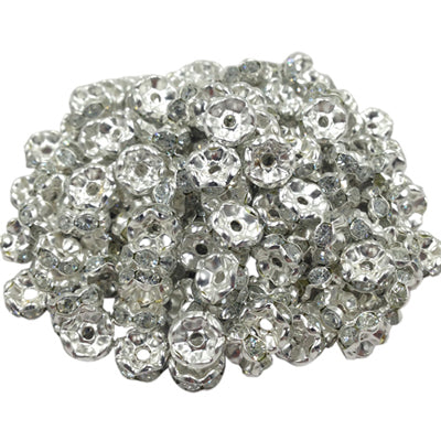 LNRRABC New! 5AAA+ Quality 50 piece/lot Cheap Handmade Rhinestone Loose Crystal alloy Rondelle Spacer Beads LIF