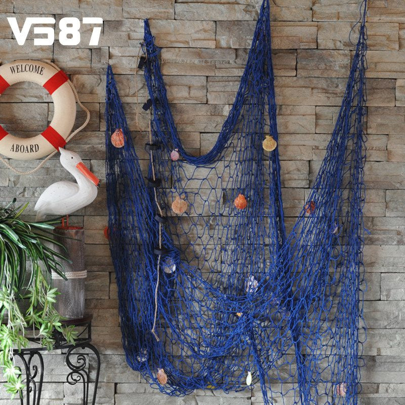 Wall Beach Nautical Fishing Net Seaside Party Sea Shells Home Garden Decor Garden Supplies Landscaping Decking Garden Ornaments