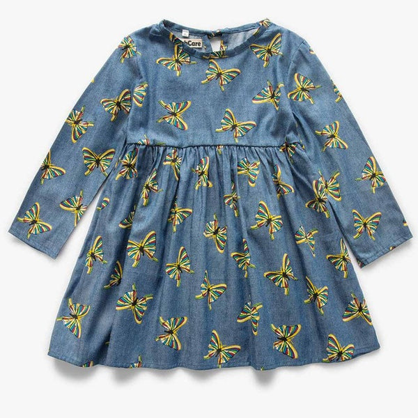 Cute Floral Printed Baby Girls Dresses Spring Autumn Long Sleeve Bow Princess Dress Casual Costume Kids Clothes Tutu Vestidos