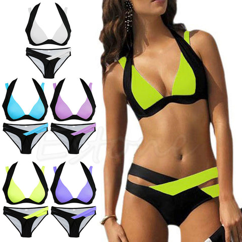 1 Set Sexy Women Bikini Set Bandage Push Up Padded Swimwear Swimsuit Bathing Beachwear