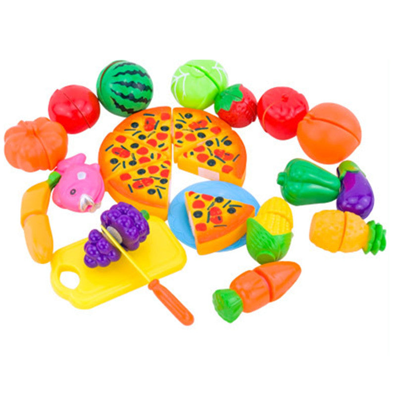 LeadingStar Kids Kitchen set Toys Plastic Fruit Vegetable Kitchen Cutting Toys Early LeadingStar Education Toy for Baby Children