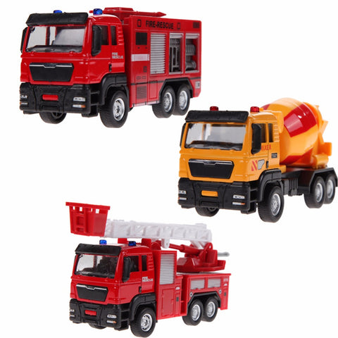 1pcs 1:55 Sliding Alloy Car Truck Model Children Toys Fire Engine for Baby Chirstmas Birthday Gift