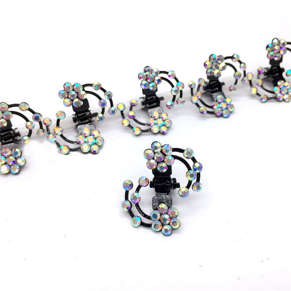 LNRRABC  6 Pcs/Set Rhinestone Flower Hair Clips Clamp Women Lady Hair Claws Bridal Jewelry Hair Accessories Barrettes Hairpin