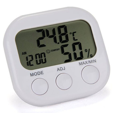 New 2016 Weather Station LCD Digital Thermometer Hygrometer Temperature Humidity Meter Gauge With Clock