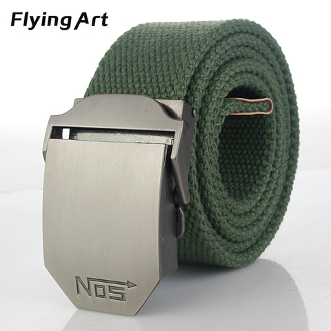 Hot male tactical belt Top quality 4 mm thick 3.8 cm wide canvas belt For men NO5 Automatic buckle Man extended 160 cm belts