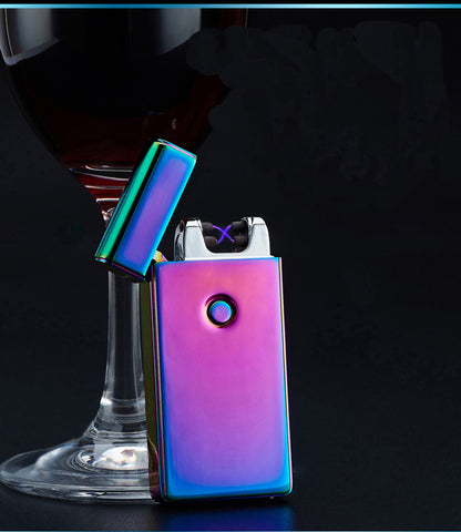New Arrival Cigarette lighter Smoking Accessories Electric Arc Windproof Rechargeable Flameless No Gas Metal Pulse USB Lighters