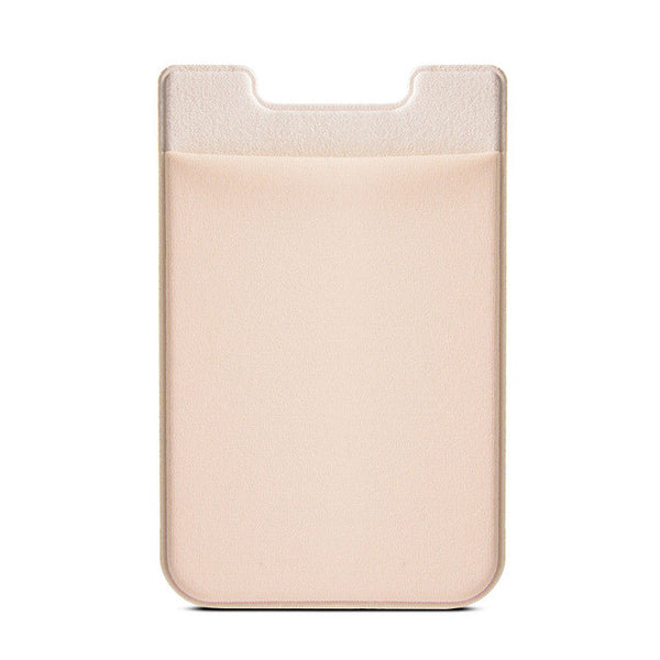 Elastic Lycra Cell Phone Wallet Case Credit ID Card Holder Pocket Stick On 3M Adhesive Black/Gray/Pink/Golden/RoseGold AC419-423