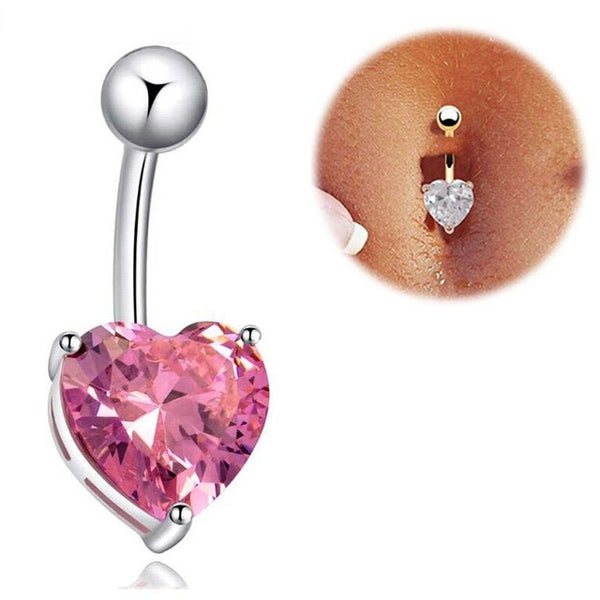 Tomtosh 2016 New Hot Silver Gold Navel Belly Button Ring Rhinestone Bar Heart Star Belly Piercing Body Jewelry Free shipping