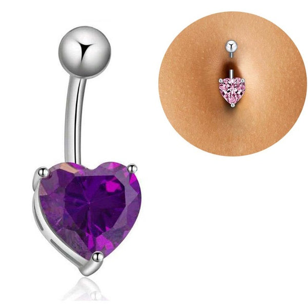 Tomtosh 2016 New Hot Silver Gold Navel Belly Button Ring Rhinestone Bar Heart Star Belly Piercing Body Jewelry Free shipping
