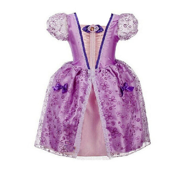 Girls Princess Summer Dresses Kids Belle Cosplay Costume Clothing Children Rapunzel Cinderella Sleeping Beauty Sofia Party Dress